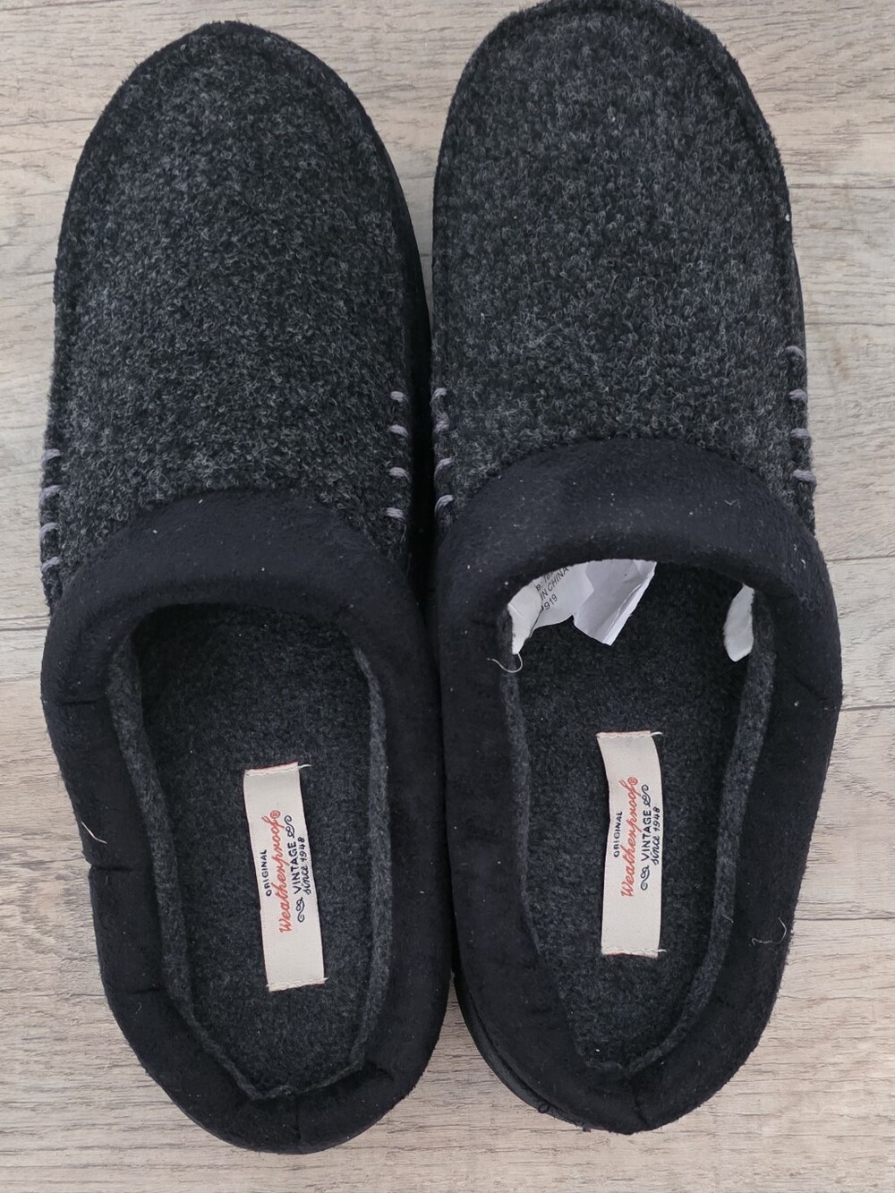 Weatherproof Men's Dark Gray Felt Slippers